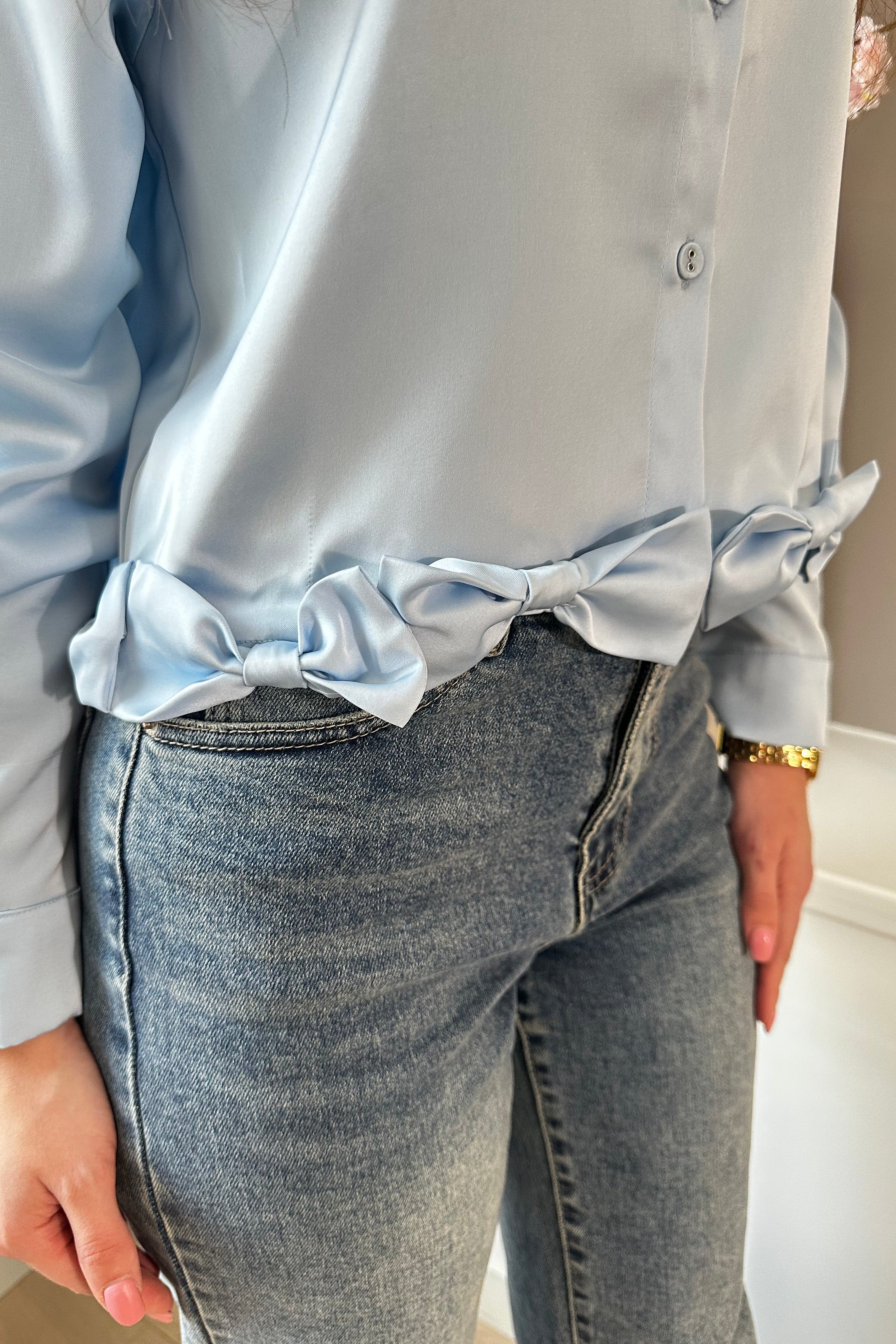 Bow Blouse Blauw